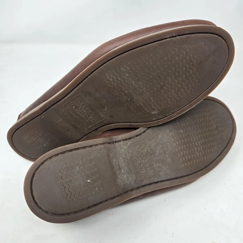 ALLEN EDMONDS Men's Port Washington  Boat‎ Shoes Size 11 1/2 D US Brown Leather